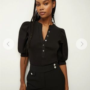 Veronica Beard Small Coralee Puff-Sleeve Tee